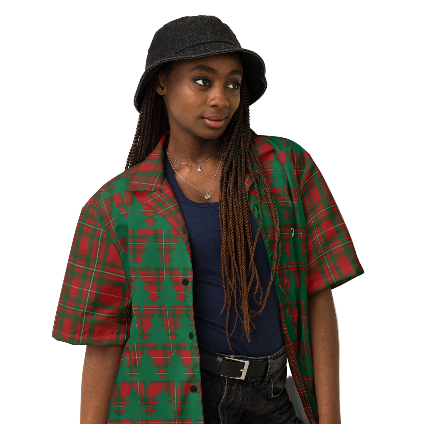 Chemise à boutons unisexe Noël Créole Sapin