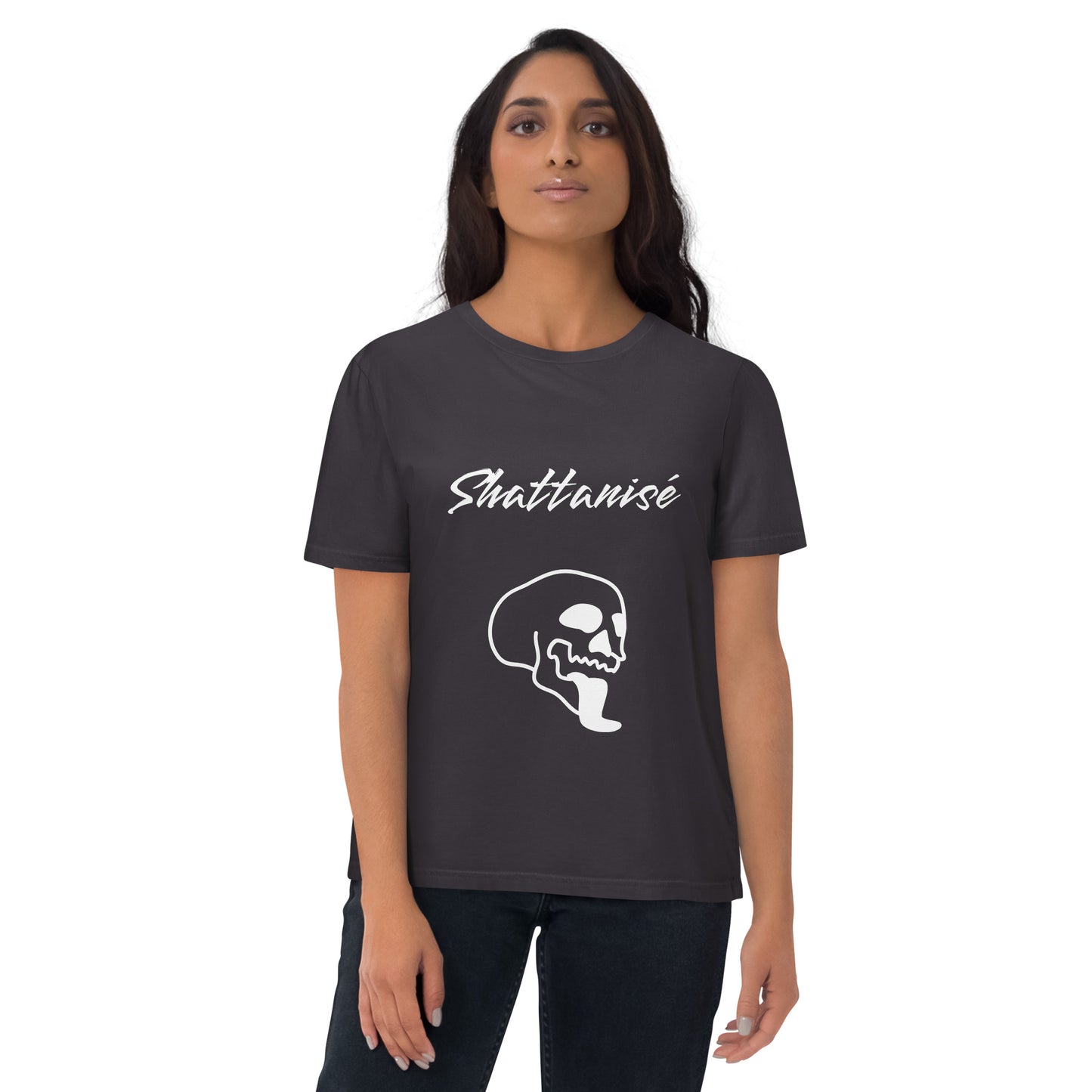 T-shirt shattanisé unisexe en coton biologique