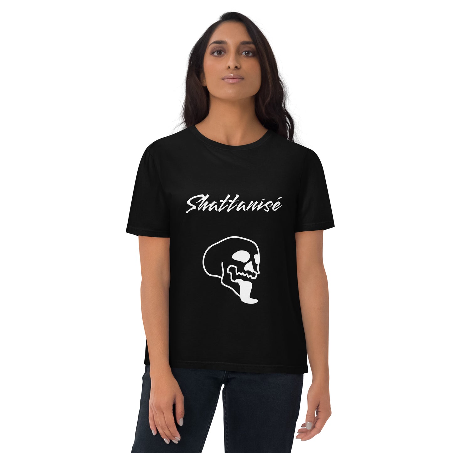 T-shirt shattanisé unisexe en coton biologique