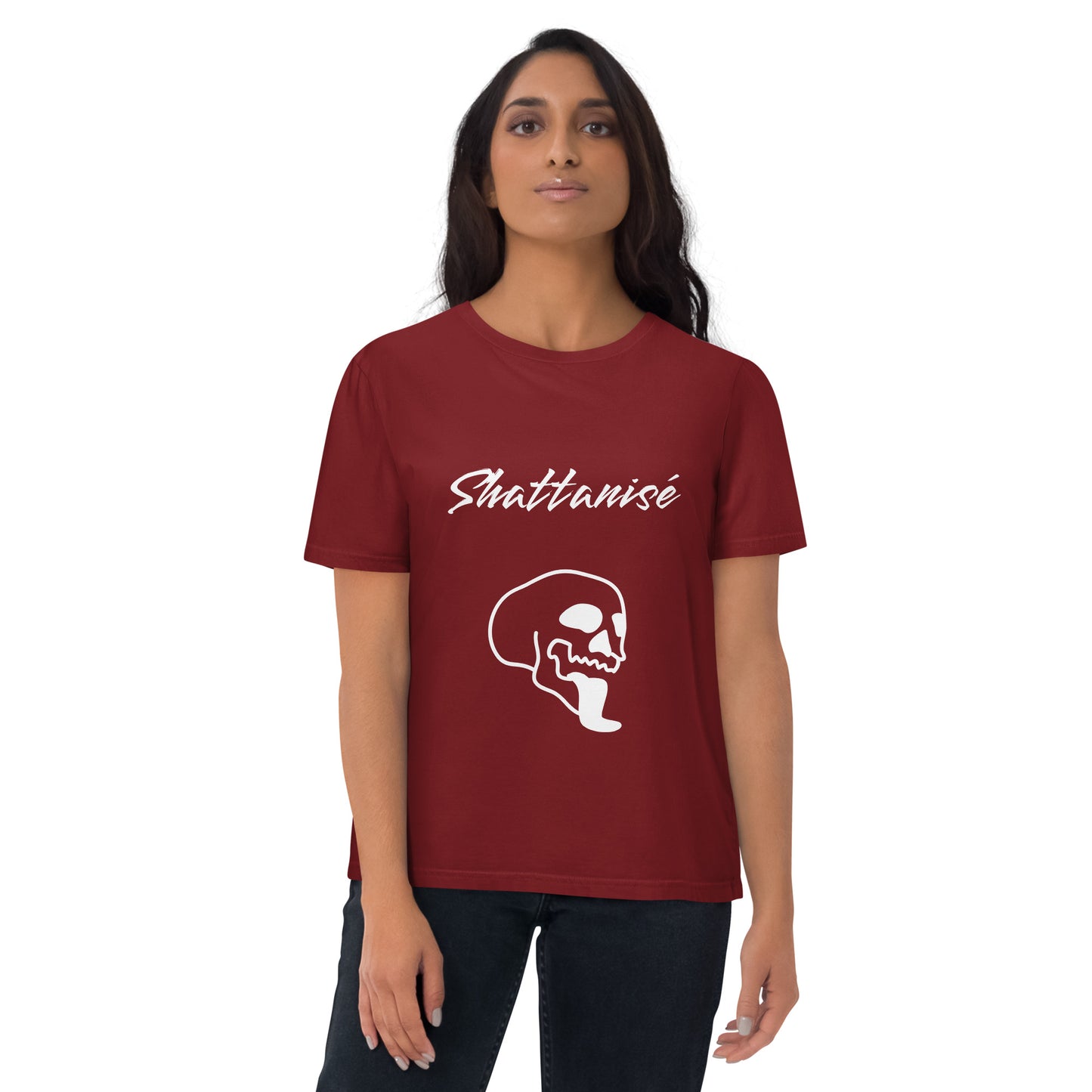 T-shirt shattanisé unisexe en coton biologique