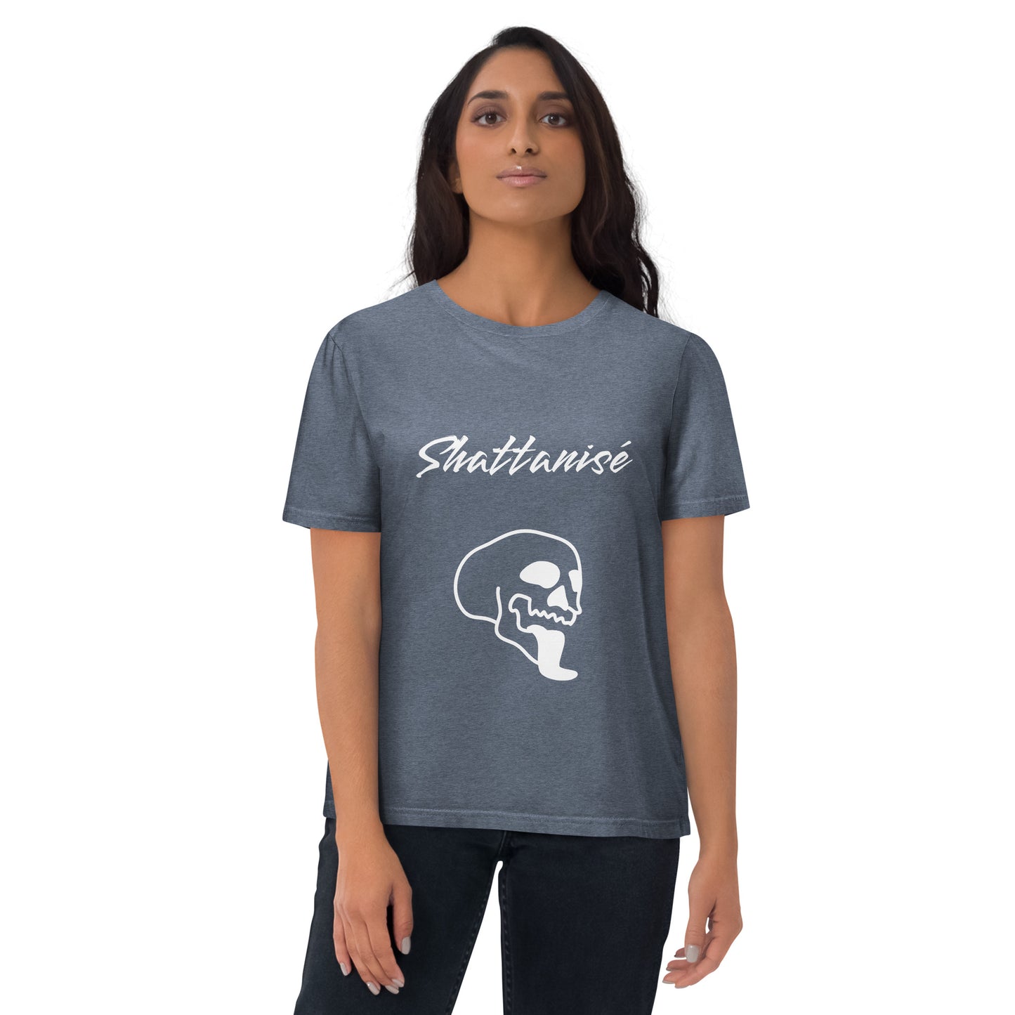 T-shirt shattanisé unisexe en coton biologique