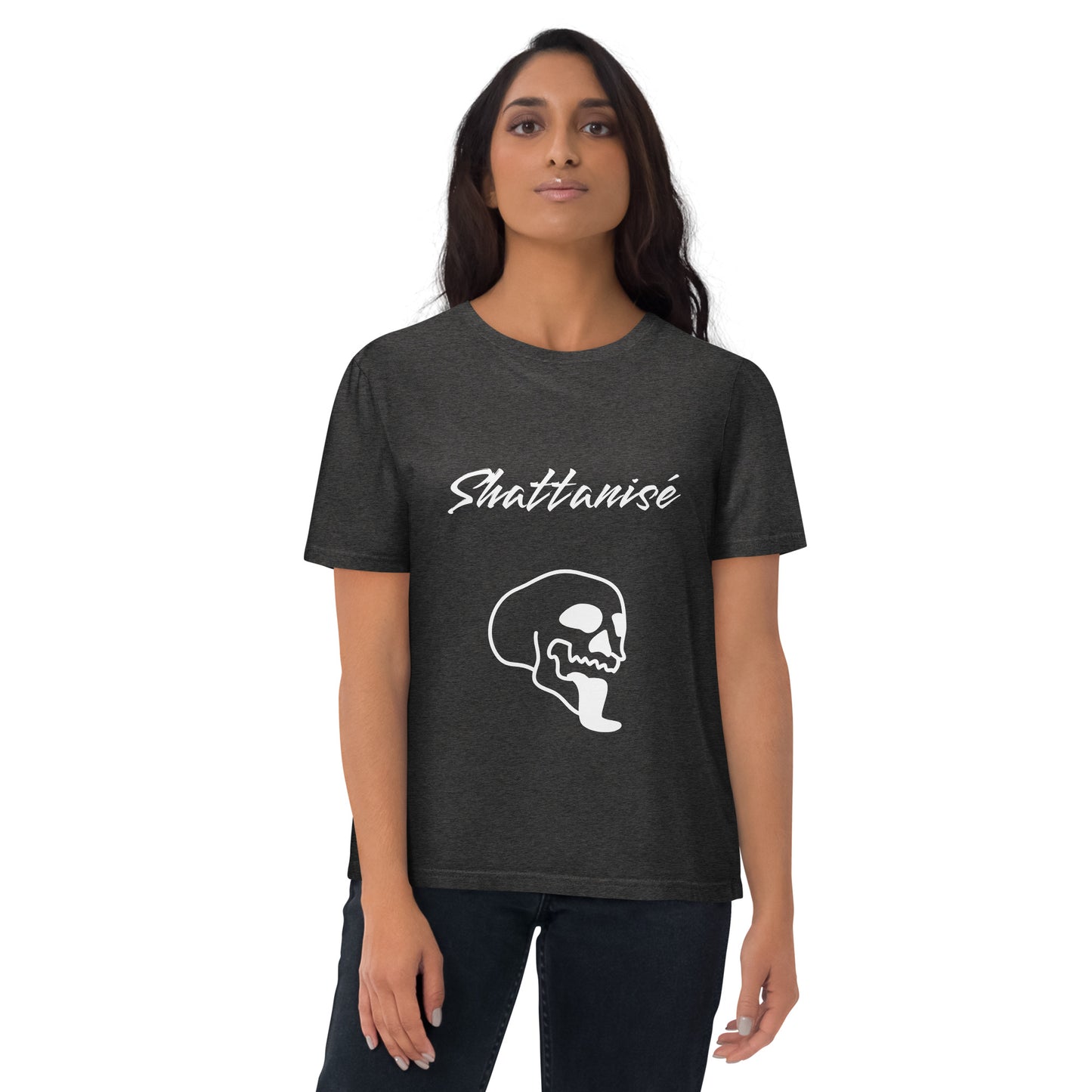 T-shirt shattanisé unisexe en coton biologique