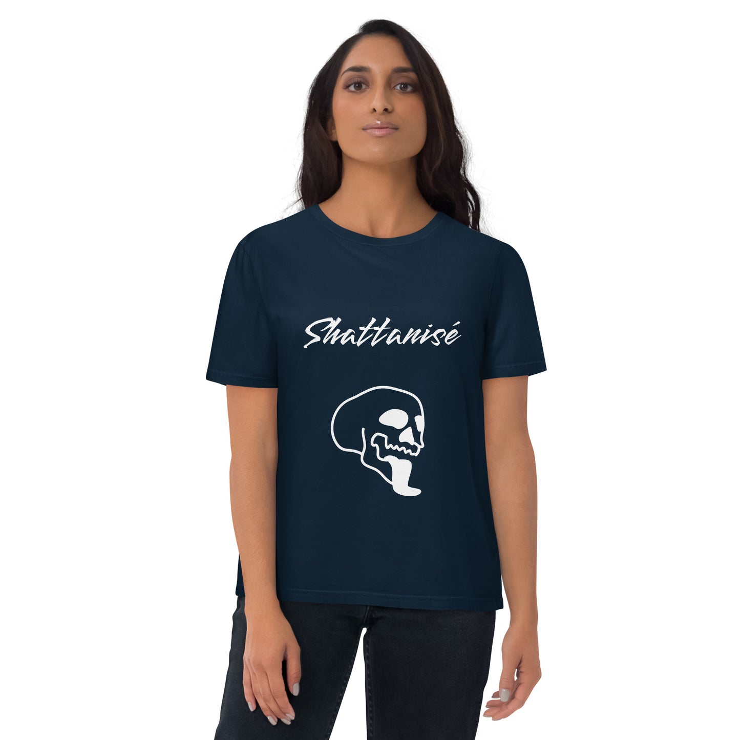 T-shirt shattanisé unisexe en coton biologique