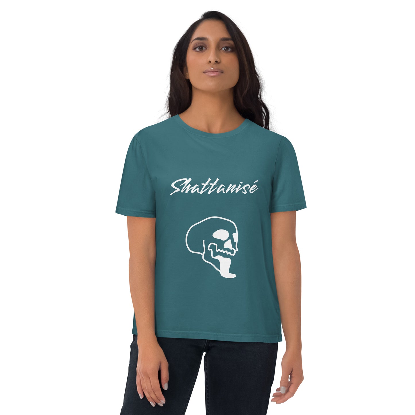 T-shirt shattanisé unisexe en coton biologique